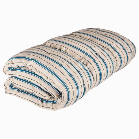 Teal and Off-White Stripe Cotton Mattress