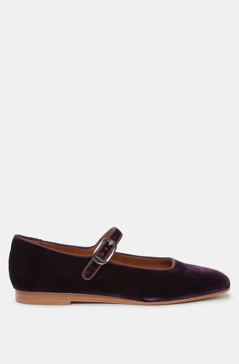 Mary Jane Purple Velvet Shoe