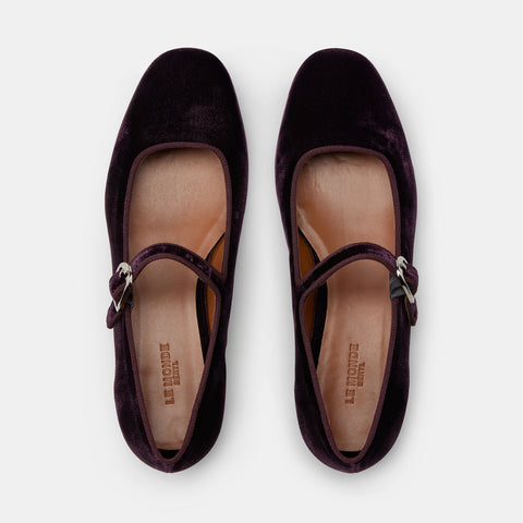 Mary Jane Purple Velvet Shoe