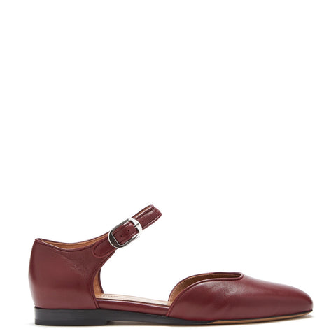 Mary Jane Red Leather Sandal