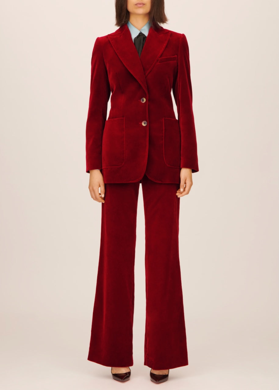 1976 Velvet Trouser, Crimson Cutter Brooks