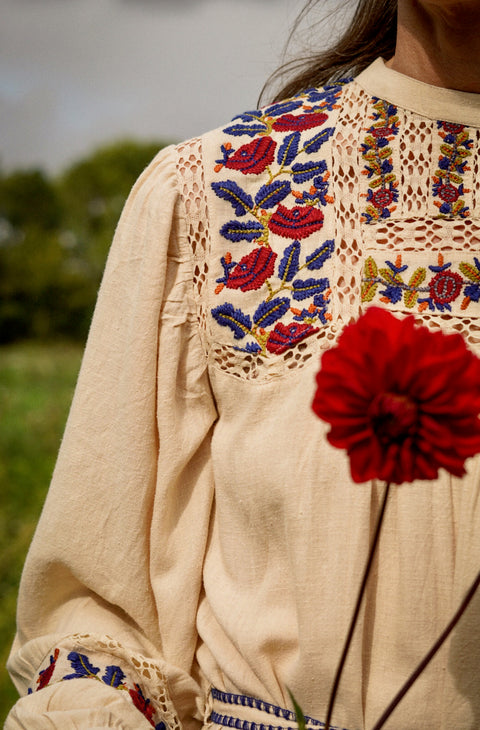 Nan Silk Embroidery Dress