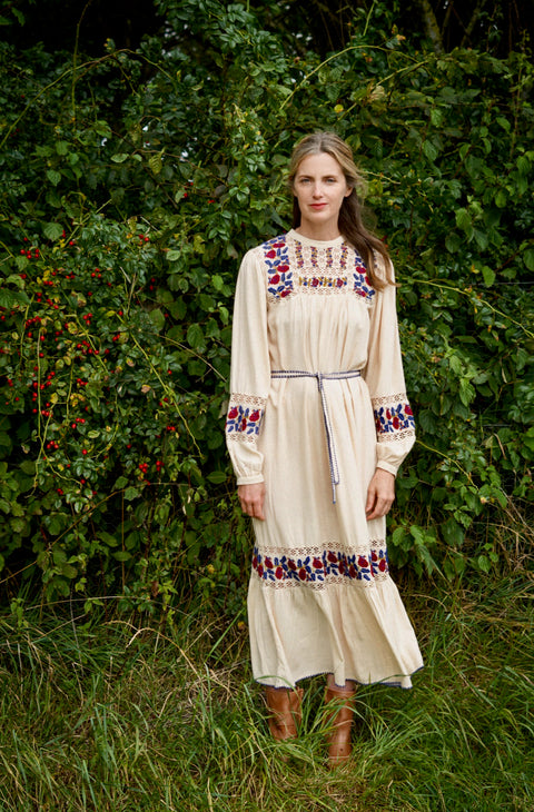 Nan Silk Embroidery Dress