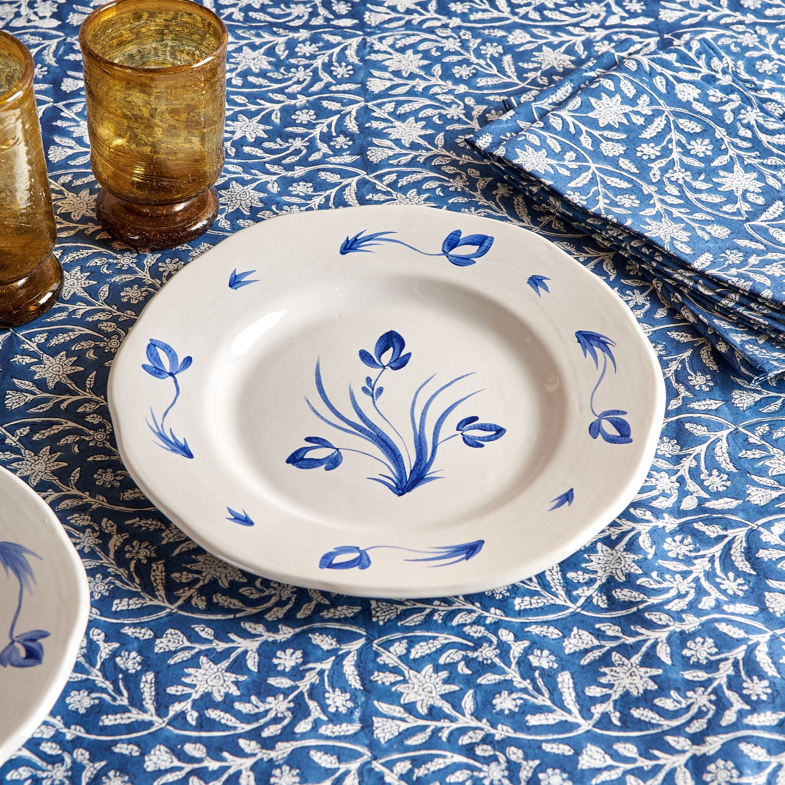 Blue Delft Floral Salad Plate (Pair)