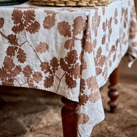Oak Leaves Linen Tablecloth