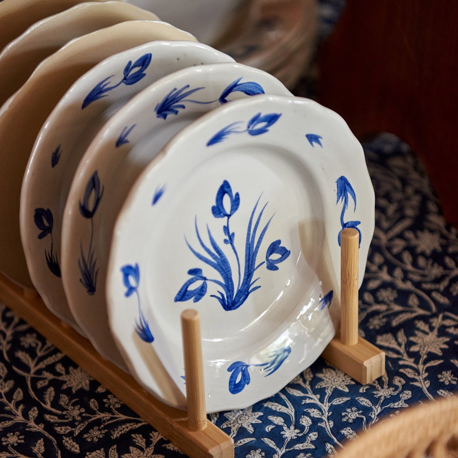 Blue Delft Floral Side Plate (Pair)