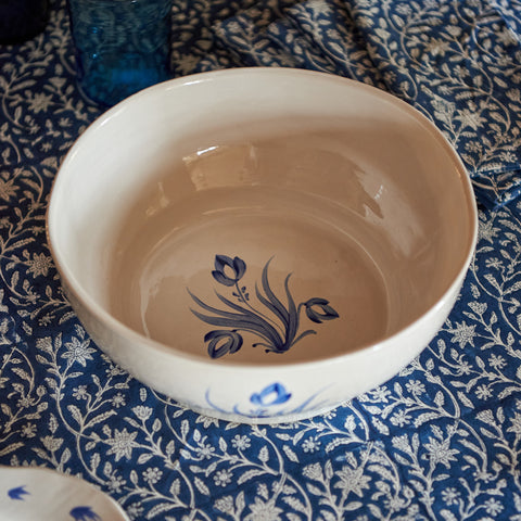 Blue Delft Floral Salad Bowl (Large)