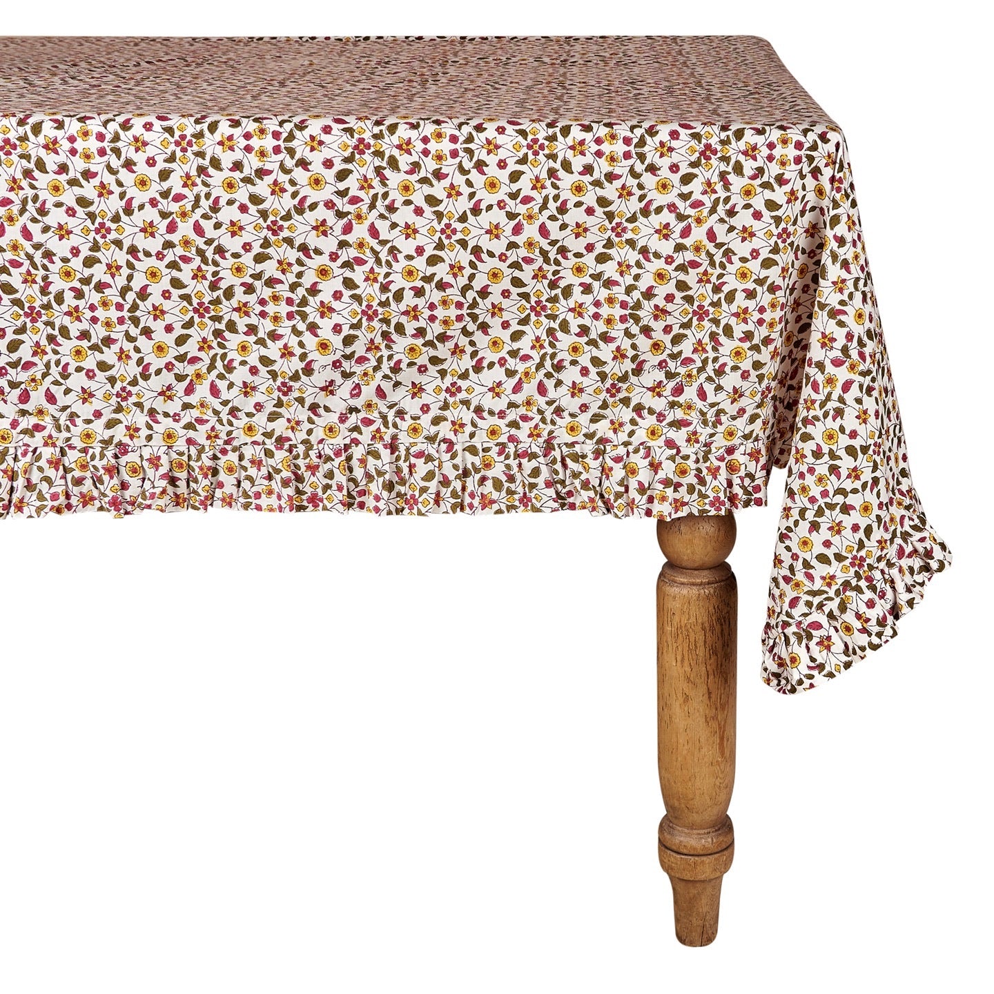 Multi-Coloured Ditsy Floral Cotton Tablecloth