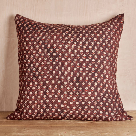 Blue Daisy Quilted Cushion Cover