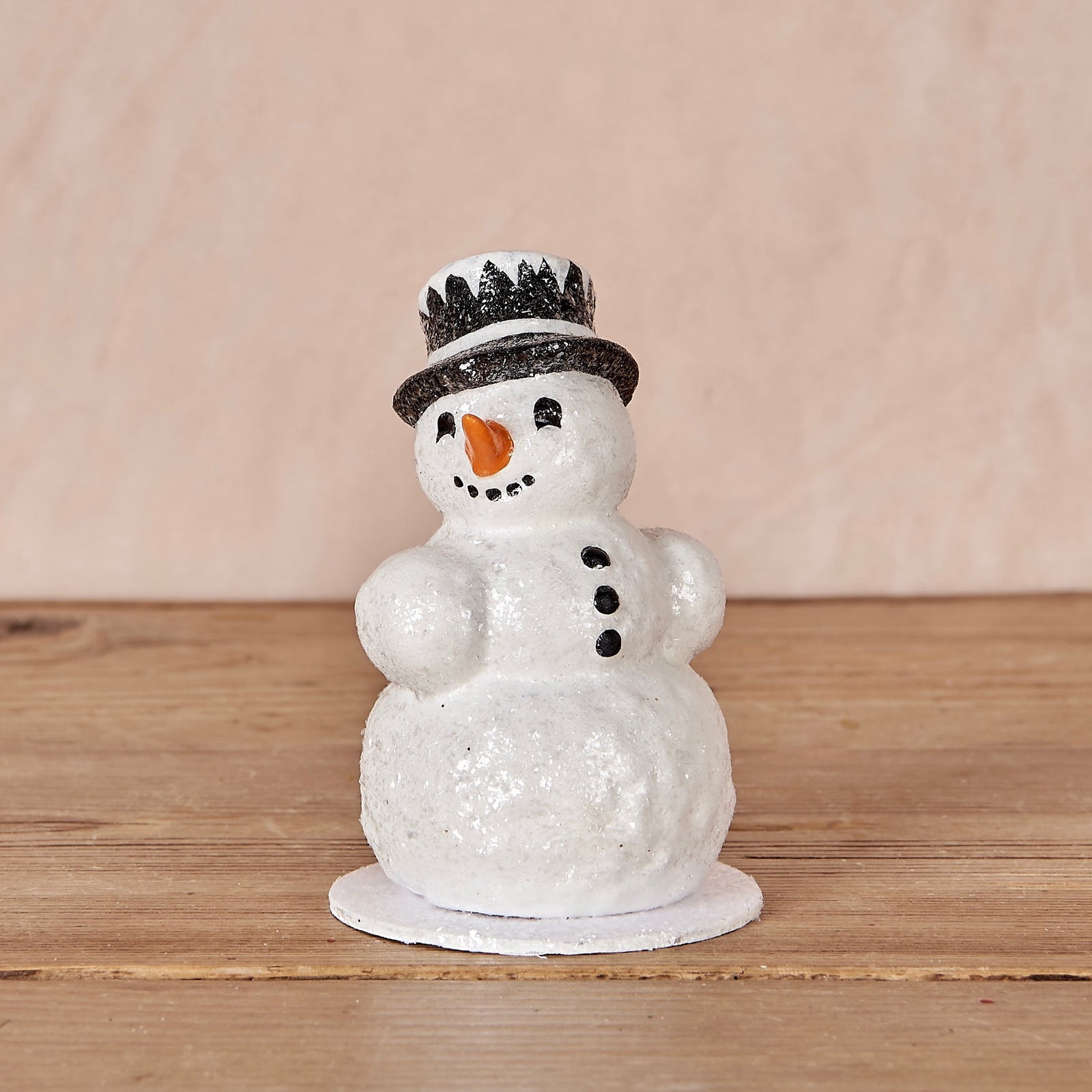 Glitter Papier-Maché Snowman Decoration