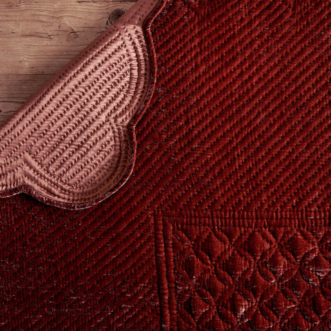Brown Silk Velvet Provençal Quilt