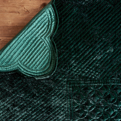 Green Silk Velvet Provençal Quilt