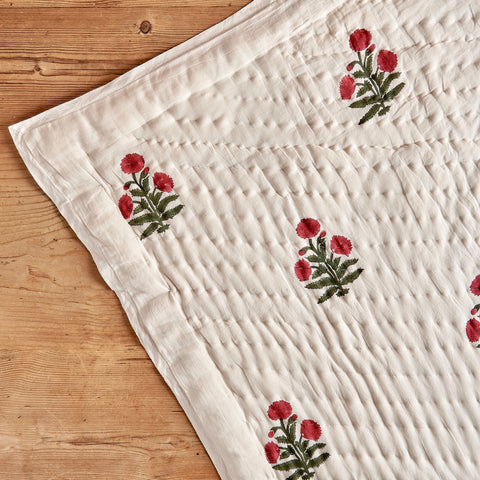 Hand-stitched Poppy Quilt