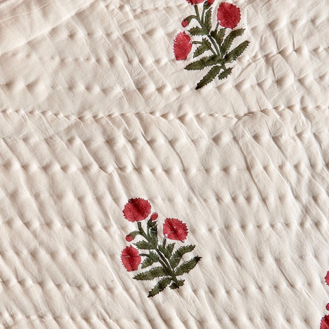 Hand-stitched Poppy Quilt