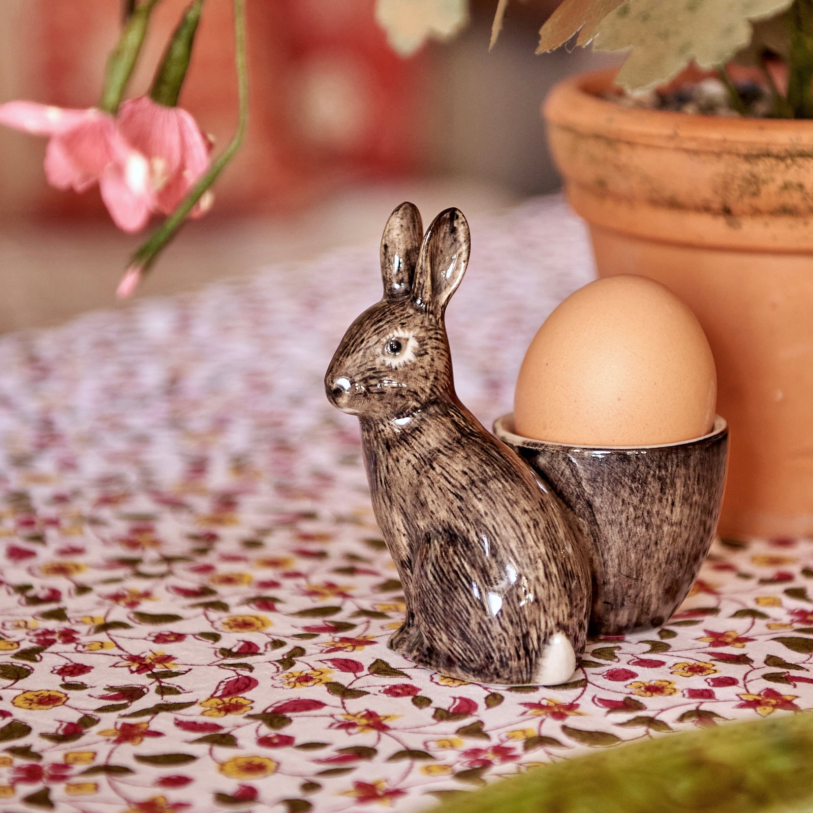 Wild Rabbit with Egg Cup, Set of Two