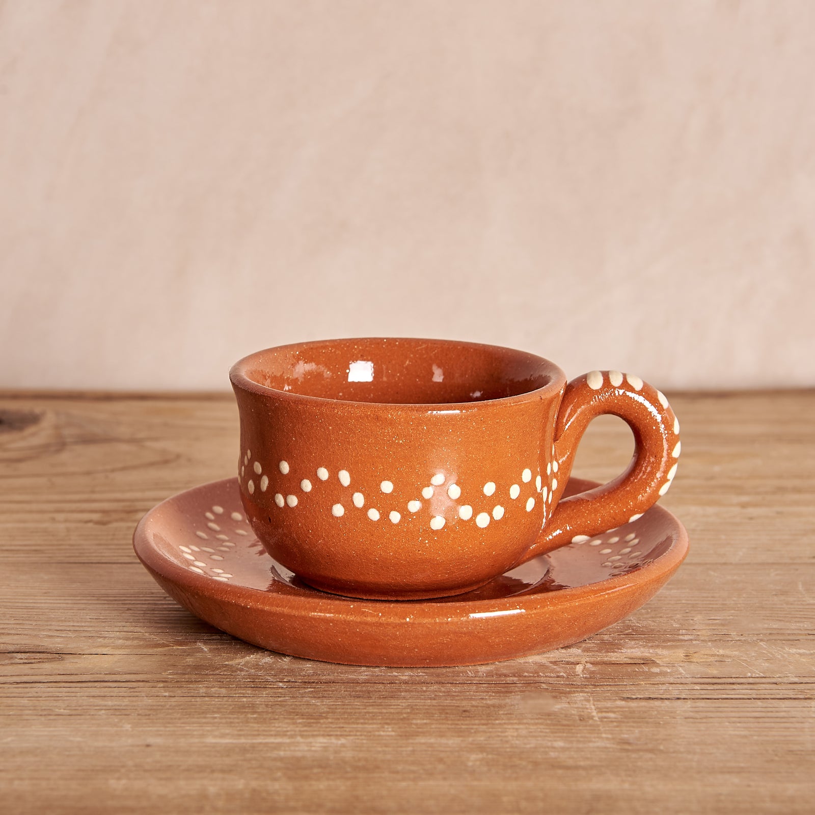 Portuguese Clay Tea Cup and Saucer