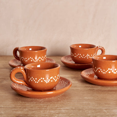 Portuguese Clay Tea Cup and Saucer