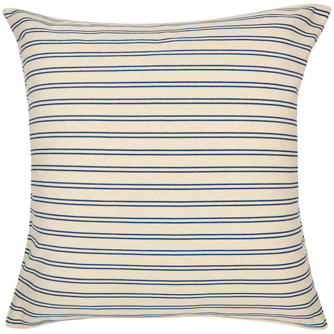 Blue and Off-White Stripe Cushion Cover