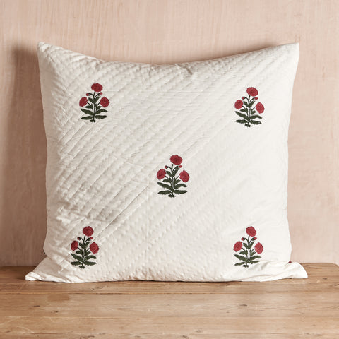 Hand Quilted Poppy Cushion Cover