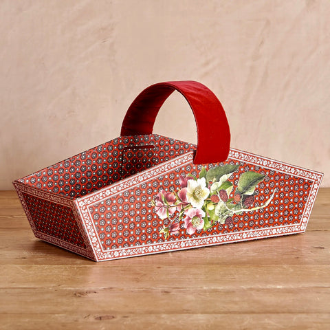 Holly Decoupage Stationary Trug
