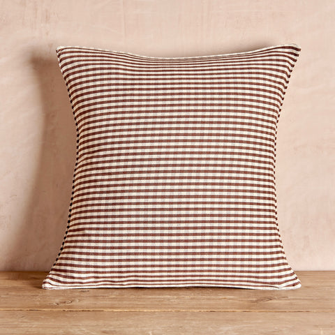 Chocolate Brown Check Cushion Cover