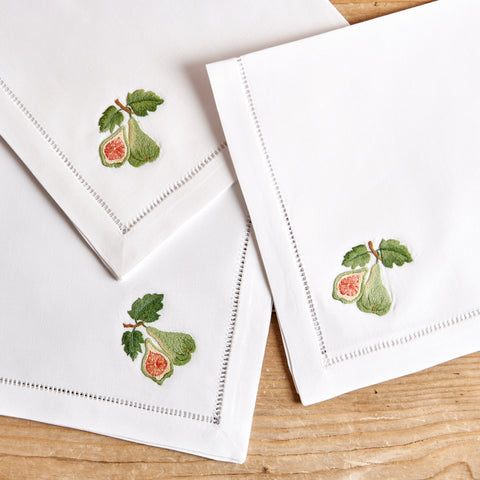 Hand-embroidered napkin, Fig