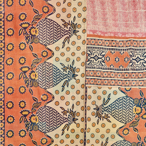 Vintage Indian Kantha Quilt