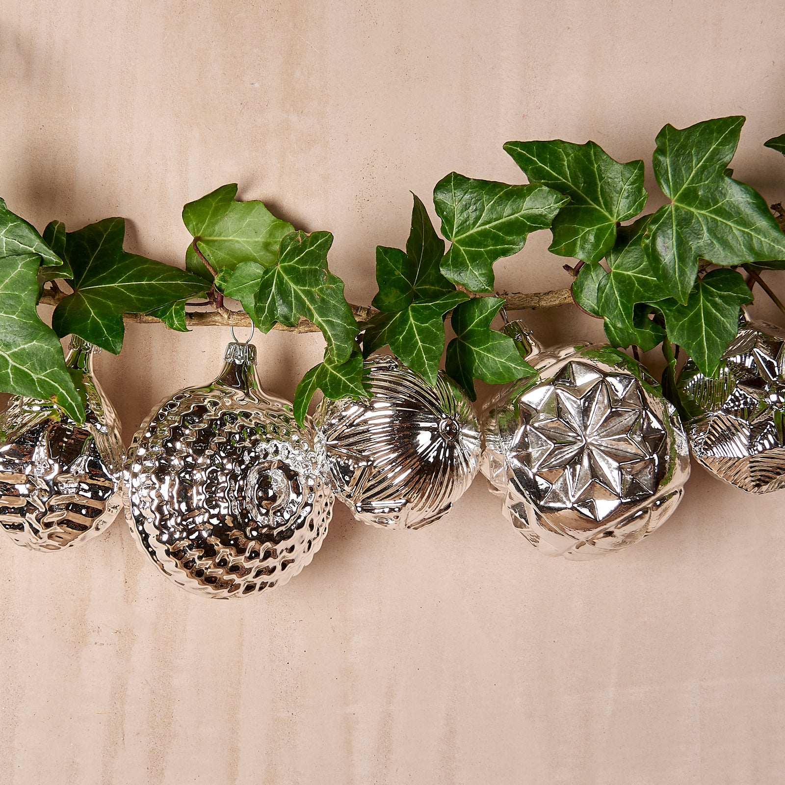 Silver Ornaments, Set of Six