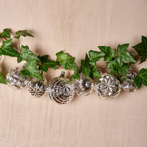 Silver Ornaments, Set of Six