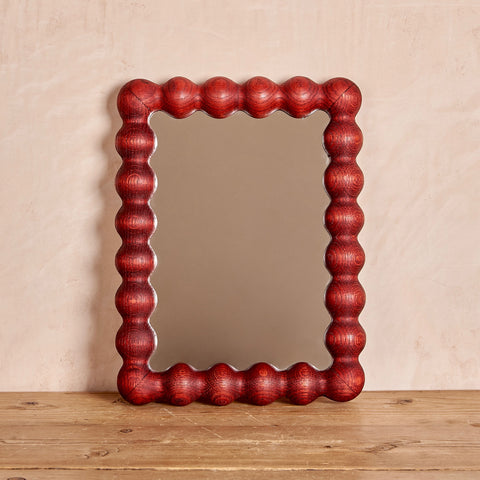 Bobbin Mirror (Red Oak)