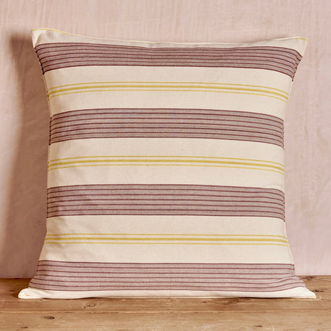Chocolate Stripe Cotton Cushion Cover