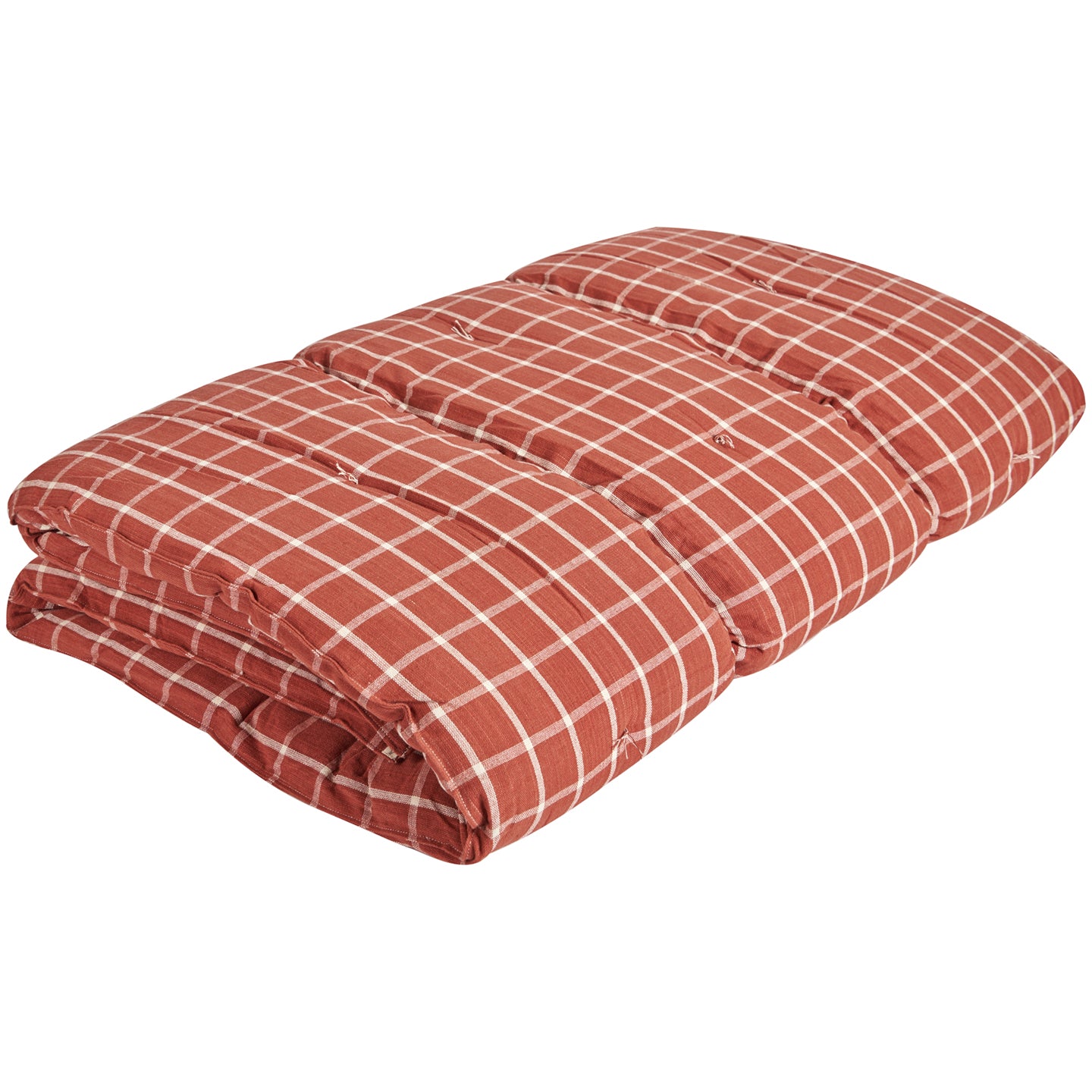 Red Check Cotton Quilted Bedroll