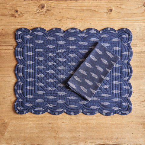 Quilted Ikat Placemat & Napkin Set