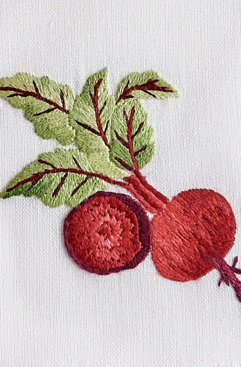 Hand-embroidered Napkin, Beetroot