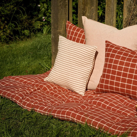 Red Check Cotton Quilted Bedroll