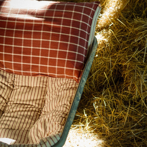 Red Stripe Cotton Quilted Bedroll