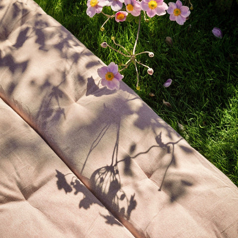 Pink Chambray Cotton Quilted Bedroll