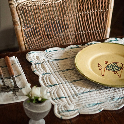 Quilted Ikat Placemat & Napkin Set