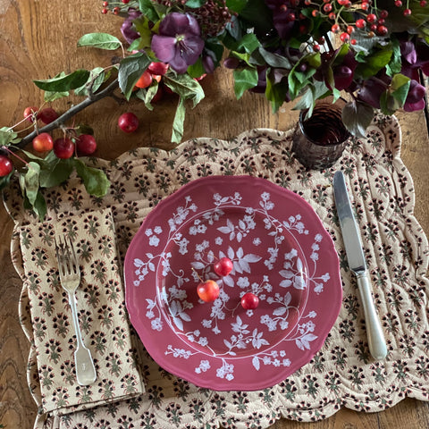 Five-Head Floral Quilted Placemat