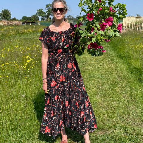 Skye Obsidian Silk Dress