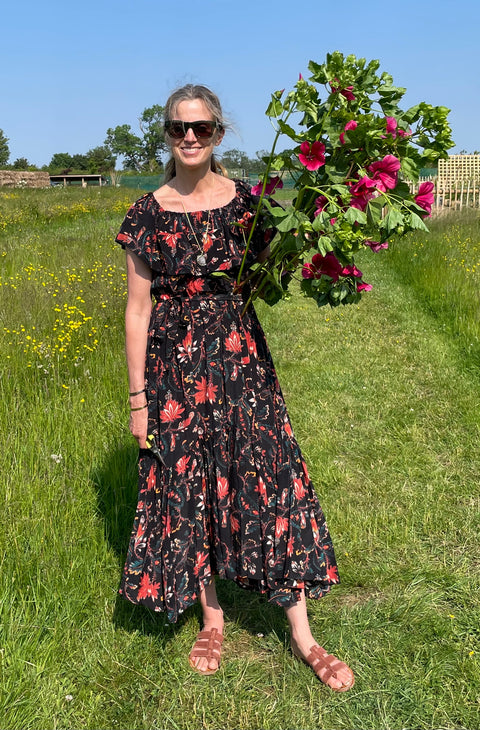 Skye Obsidian Silk Dress