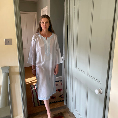 Hand-Embroidered Silk Tunic