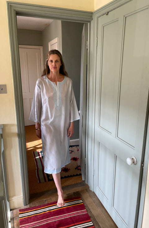 Hand-Embroidered Silk Tunic