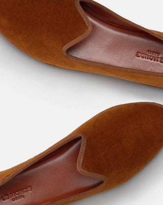 Amber Venetian Suede Slippers