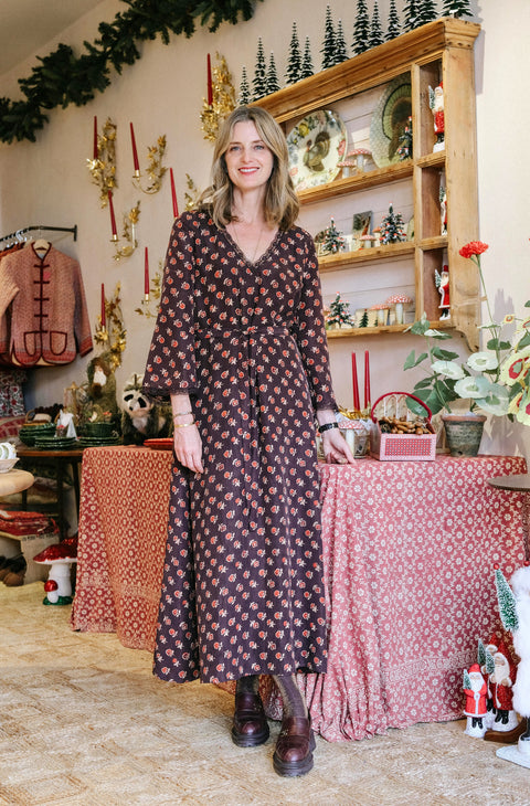 Jaipur Rose Silk Dress