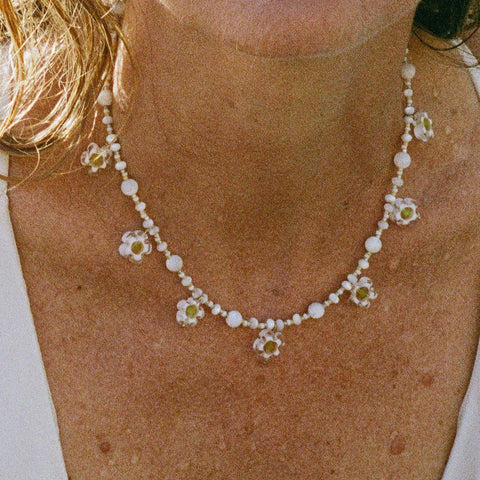 Daisy Beaded Necklace