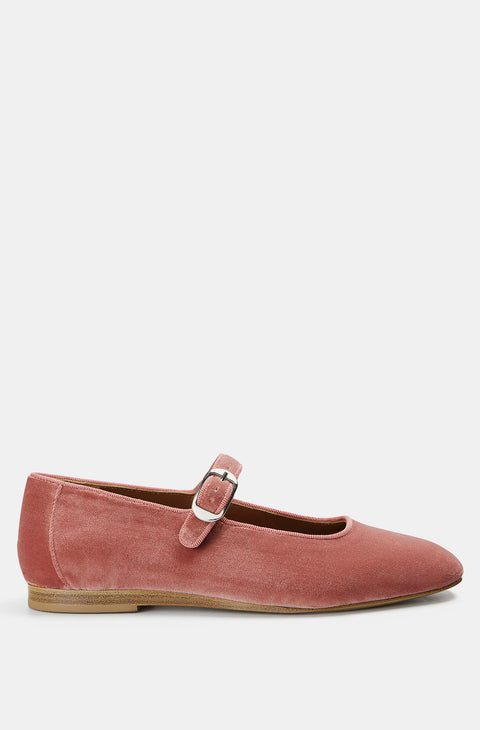 Mary Jane Pink Velvet Shoe