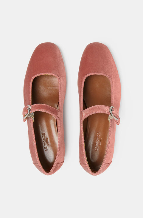 Mary Jane Pink Velvet Shoe