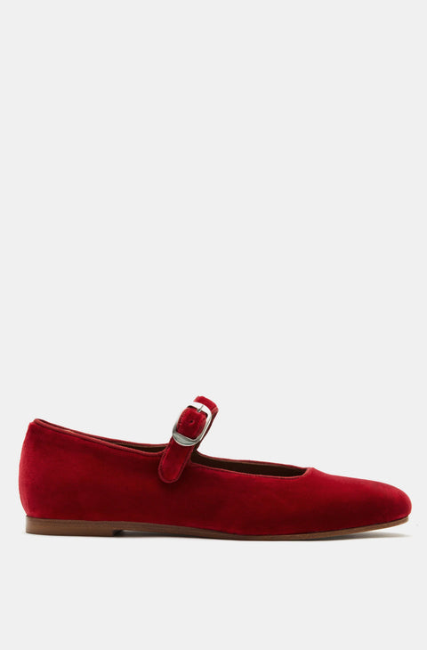 Mary Jane Red Velvet Collective Cloth Shoe