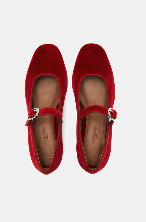 Mary Jane Red Velvet Collective Cloth Shoe